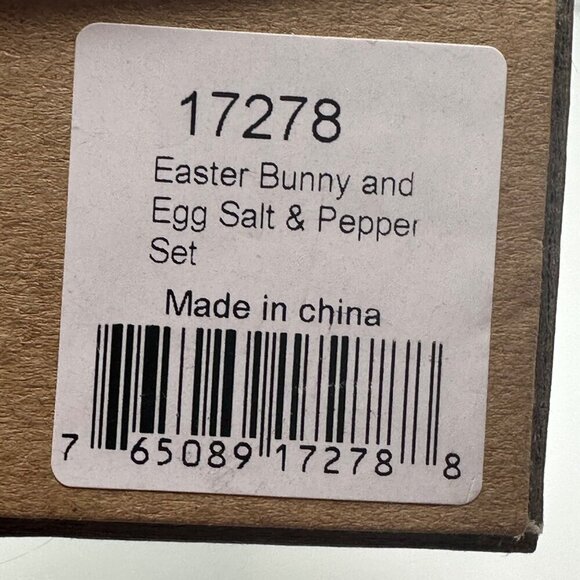 Blue Sky Bunny Egg Ceramic Salt Pepper Shaker Set Easter Spring Collectible - Picture 9 of 10